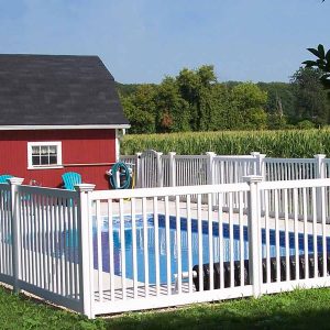 White pvc fence for pools