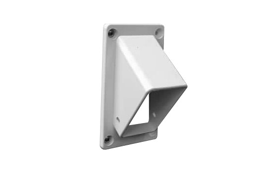 Angle rail mount for vinyl fence rails on stairs