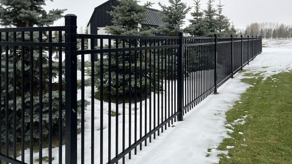 Buxton ornamental steel fence black powder coat installed Canada
