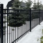 Buxton ornamental steel fence black powder coat installed Canada
