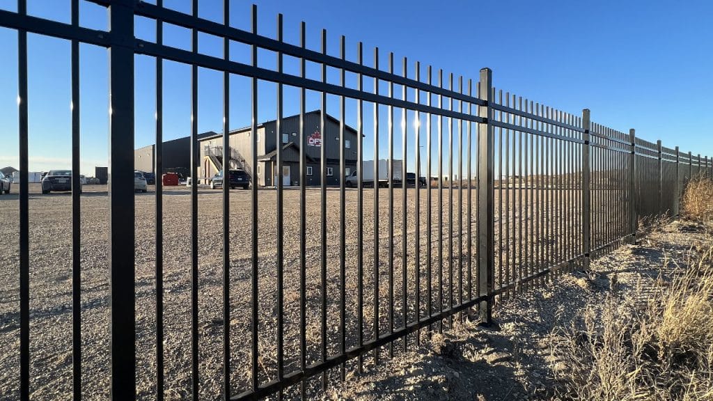Caldwell ornamental steel fence flat top picket installed Edmonton