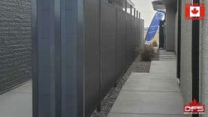 Barrier fence black sound barrier system installed along highway Canada