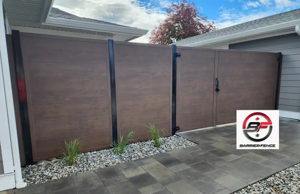 Barrier Fence with Logo Attached