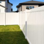 Jasper vinyl privacy fence installed in Canadian backyard